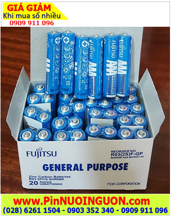 COMBO 01HỘP =40viên Pin đũa AAA 1.5v Fujitsu R03(2S) F-GP General Purpose _Giá chỉ 125.000/Hộp 40viên